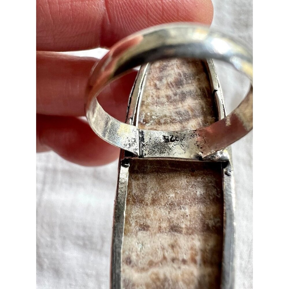 925 LAST ONE! Nurturing Earth Stone Aragonite Ring 6.5 - Picture 10 of 13